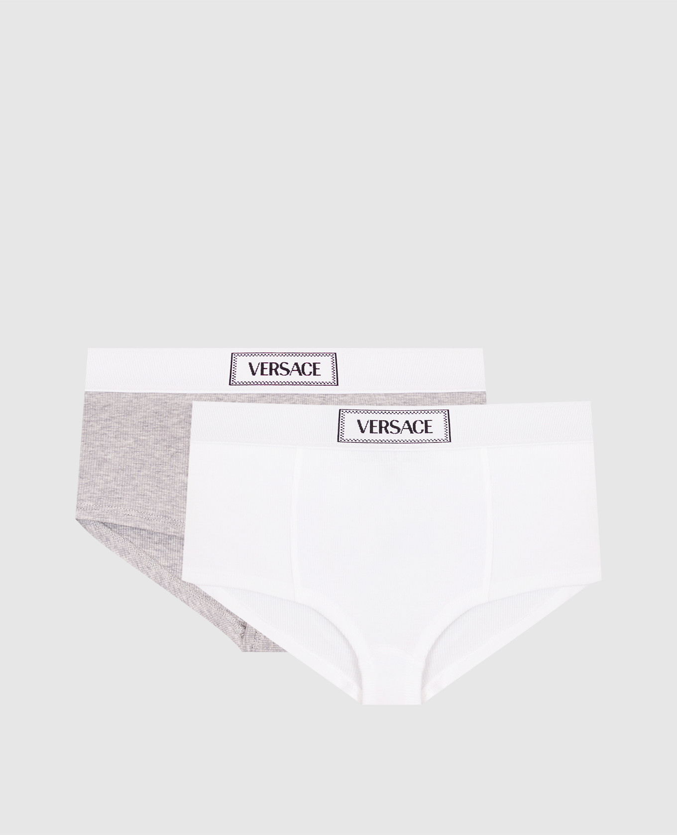 

Children's ribbed brief set with logo Versace, White