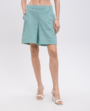 Twinset Green shorts with broderie embroidery 251LM2VBB