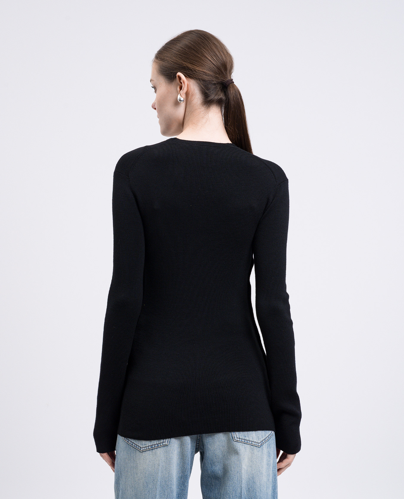 Black wool pullover Jil Sander 4
