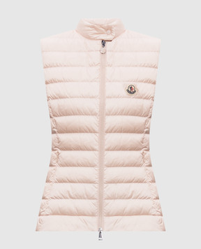 Moncler Pink down vest with logo patch K20931A00091597YF