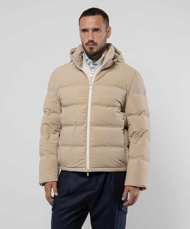 ダウンジャケット・コート BRUNELLO CUCINELLI BEIGE DOWN JACKET Brunello Cucinelli - Beige quilted down jacket MM4911836
