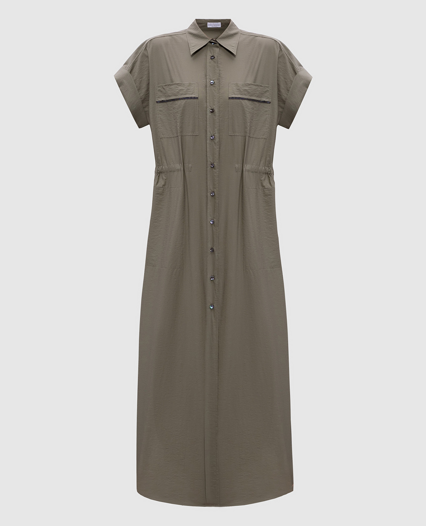 

Green shirt dress with monil chain Brunello Cucinelli