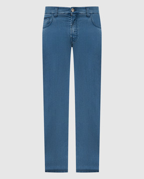 Stefano Ricci Blue jeans with logo emblem MFT41S2130T135BL