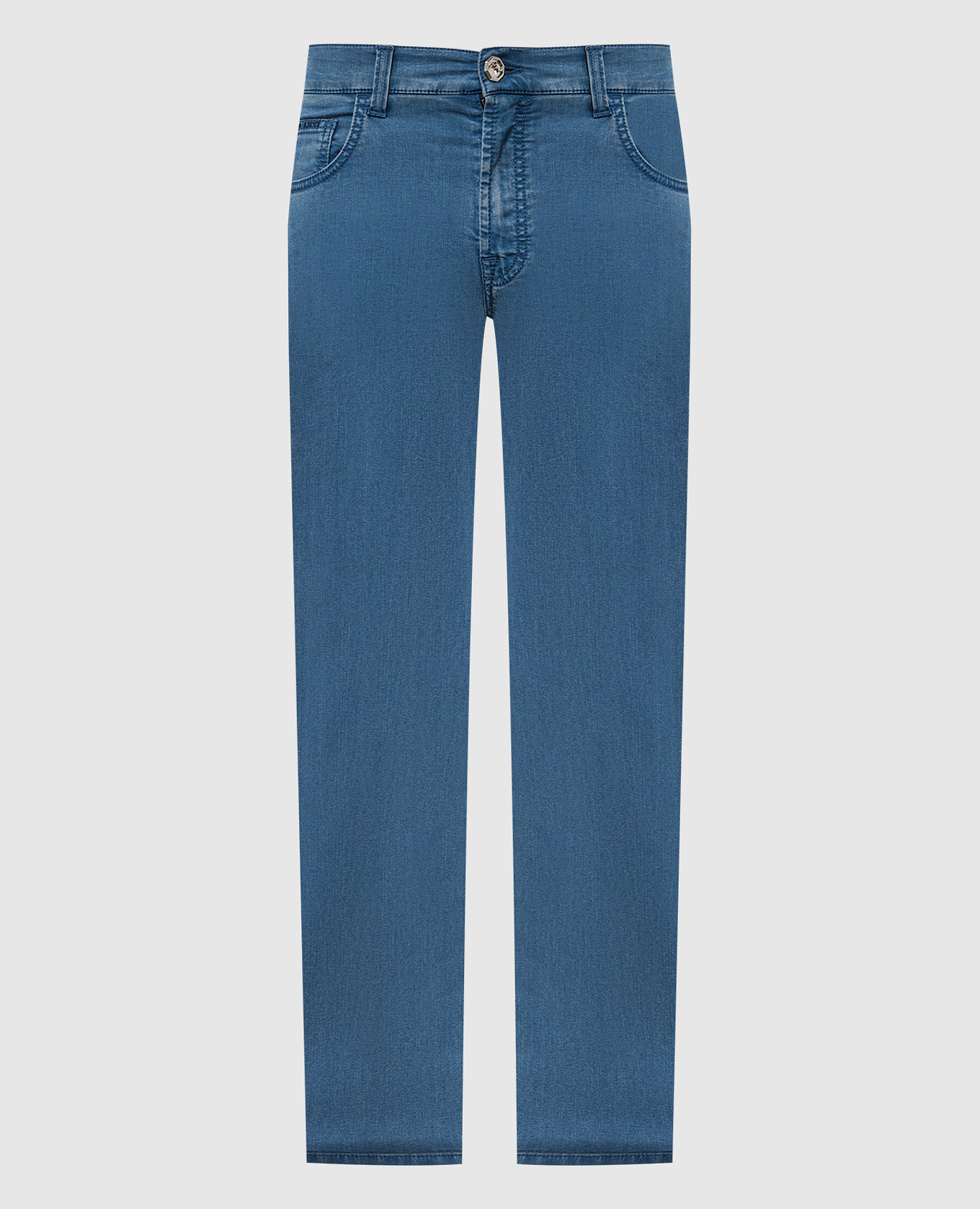 

Blue jeans with logo emblem Stefano Ricci, Light blue