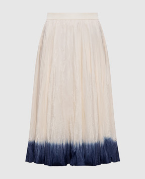 JOSEPH White midi skirt in silk with a reaper effect JF009054