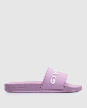Givenchy Purple sliders with textured logo print BE3076E2C4