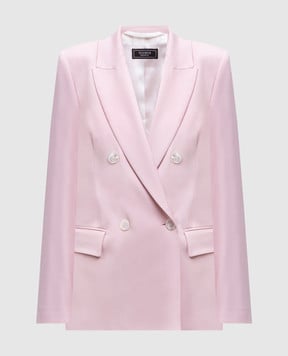 Peserico Pink double-breasted jacket with wool E0190506461