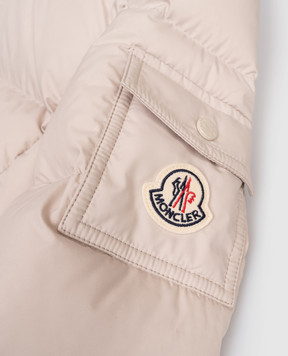 Moncler ENFANT Beige down jacket with logo patch K29541C00012597YW1214