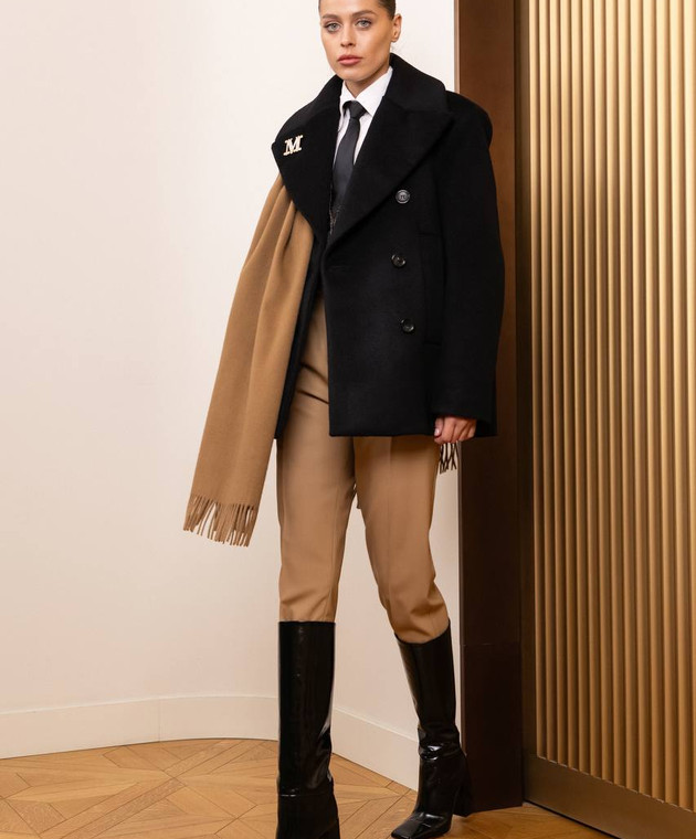 Max Mara Sportmax - Black ORCHIS double-breasted short coat