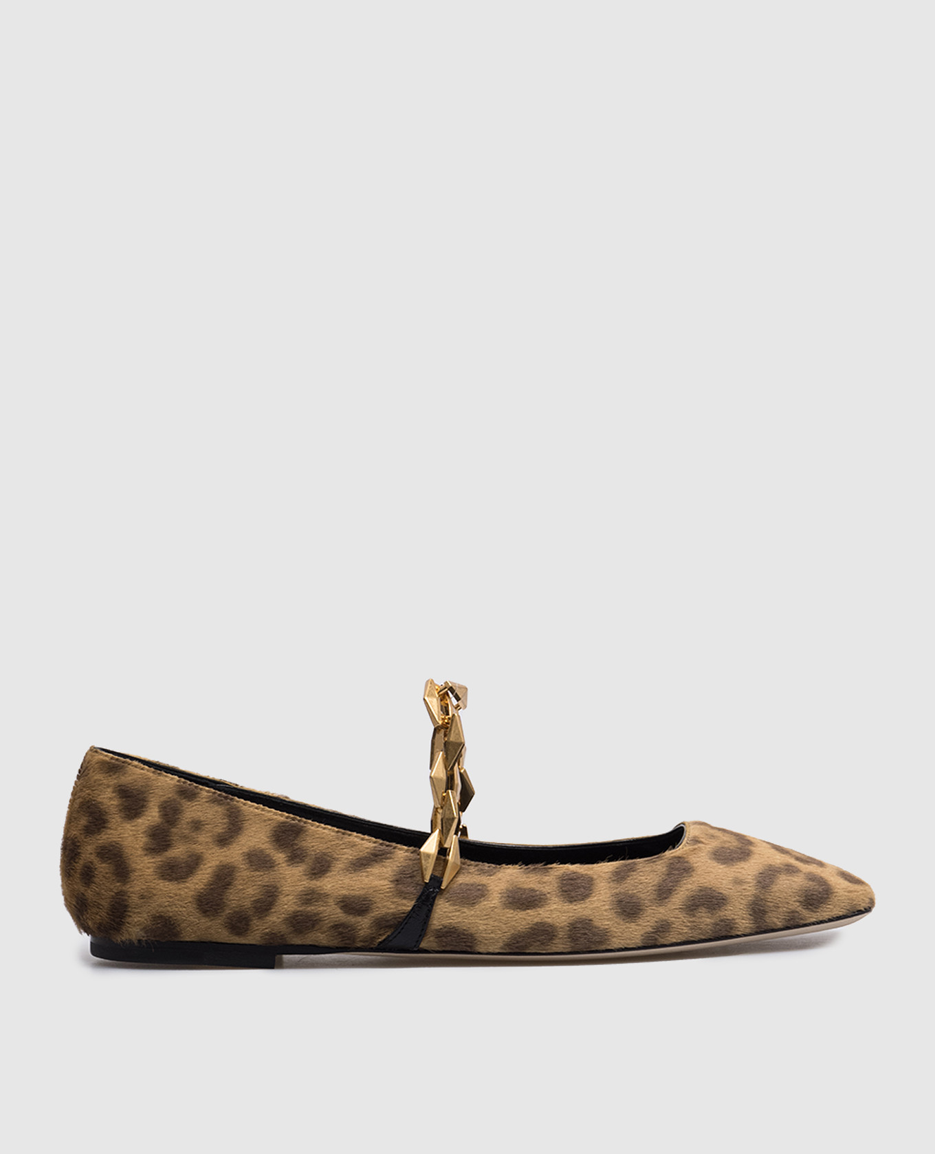 Diamond tilda flat beige leather ballet flats in animalistic print jimmy choo