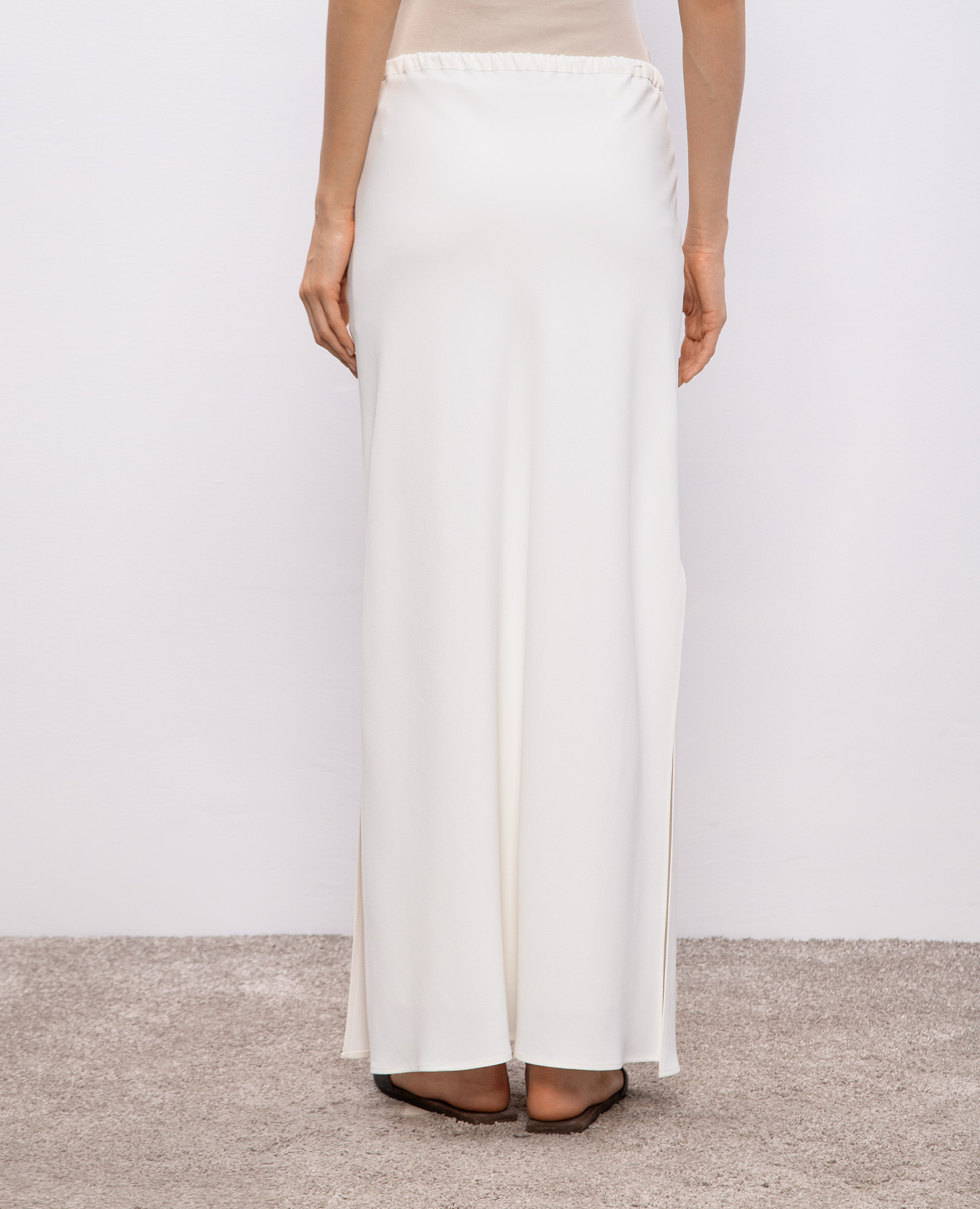 

White midi skirt with silk Brunello Cucinelli