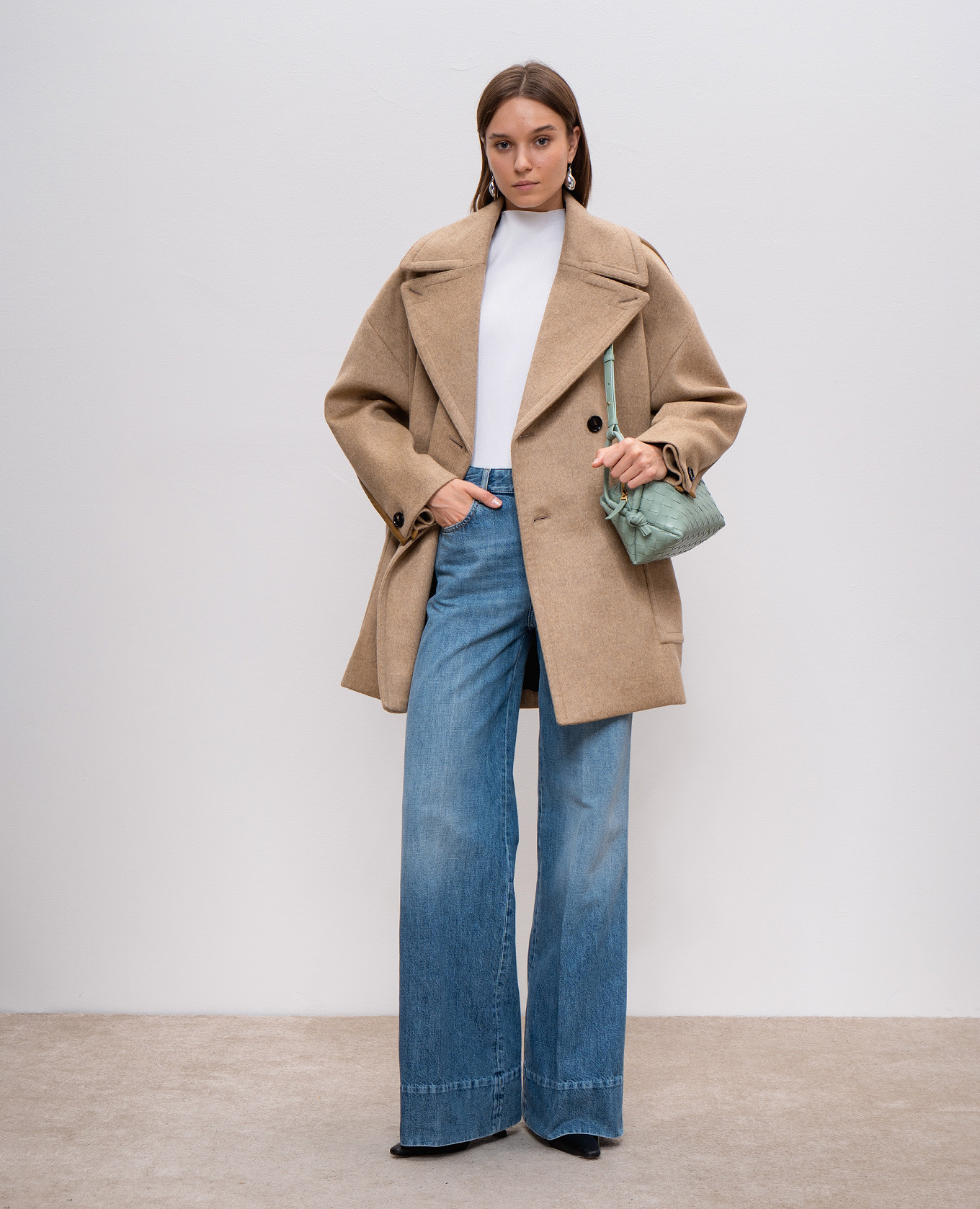 

Brown double-breasted coat made of wool Bottega Veneta