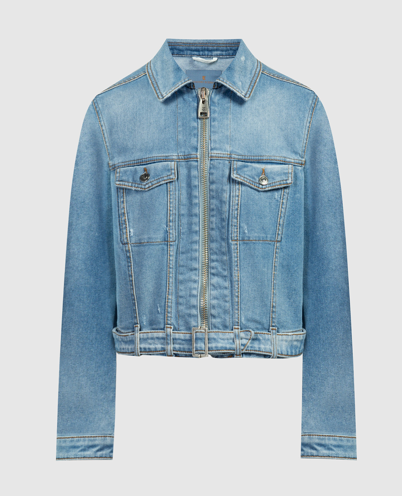 Blue denim jacket with logo patch Ermanno Scervino