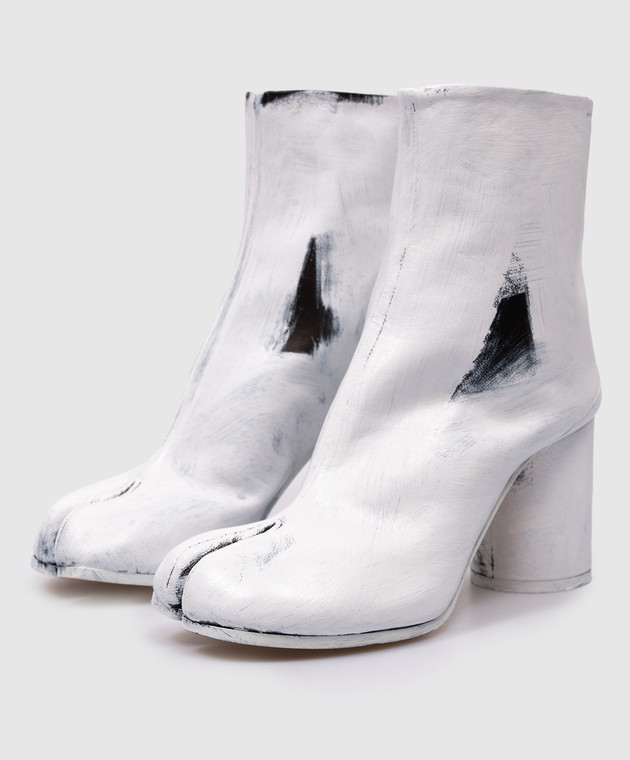 Maison Margiela Tabi white leather ankle boots with a vintage effect S58WU0260P4162 buy with Portugal delivery at Symbol