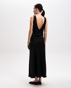 Asceno Core black silk maxi dress D003F01C01
