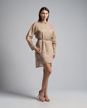 Max Mara BRIOSO beige striped shirt dress BRIOSO