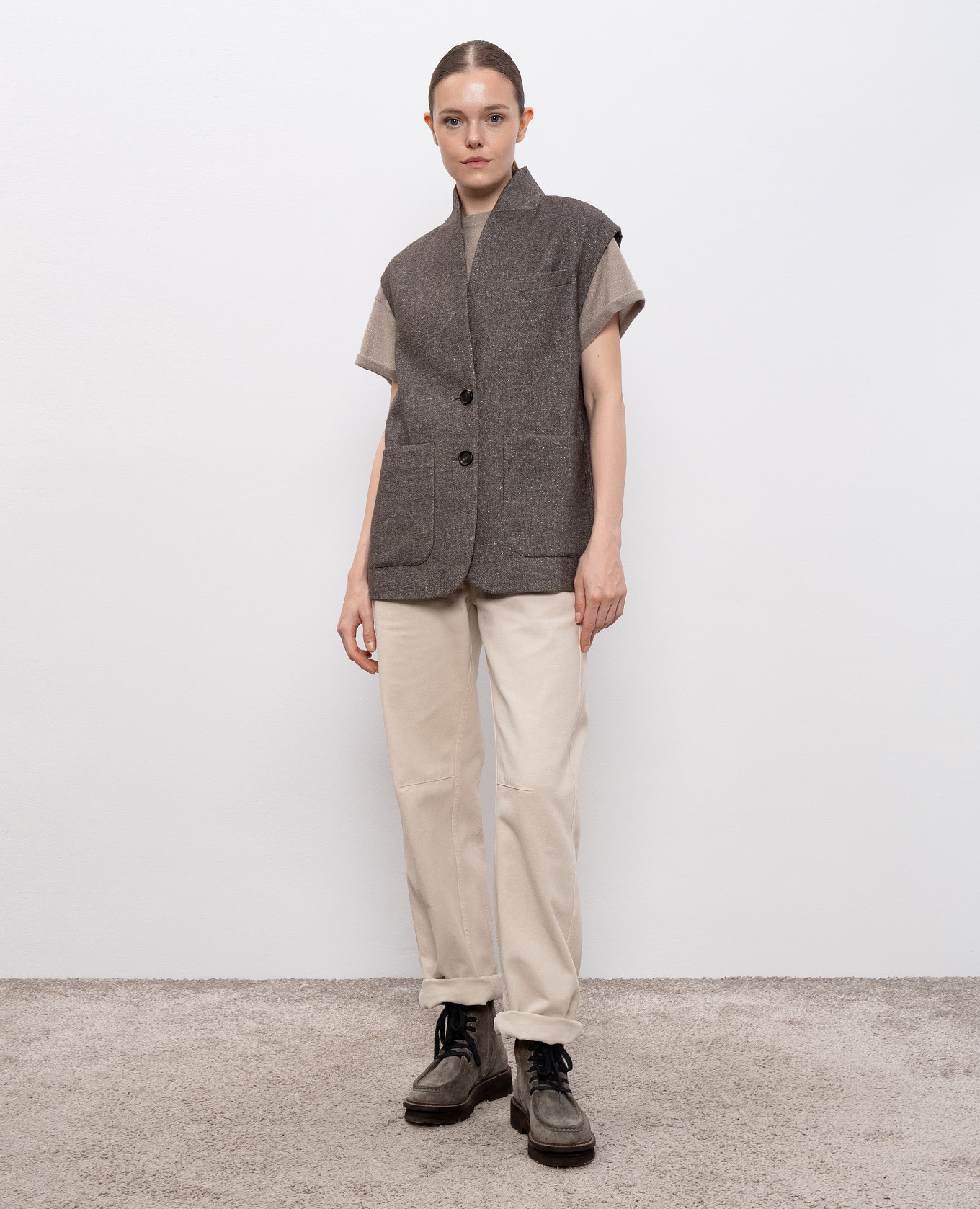 

Beige top with cashmere and silk Brunello Cucinelli