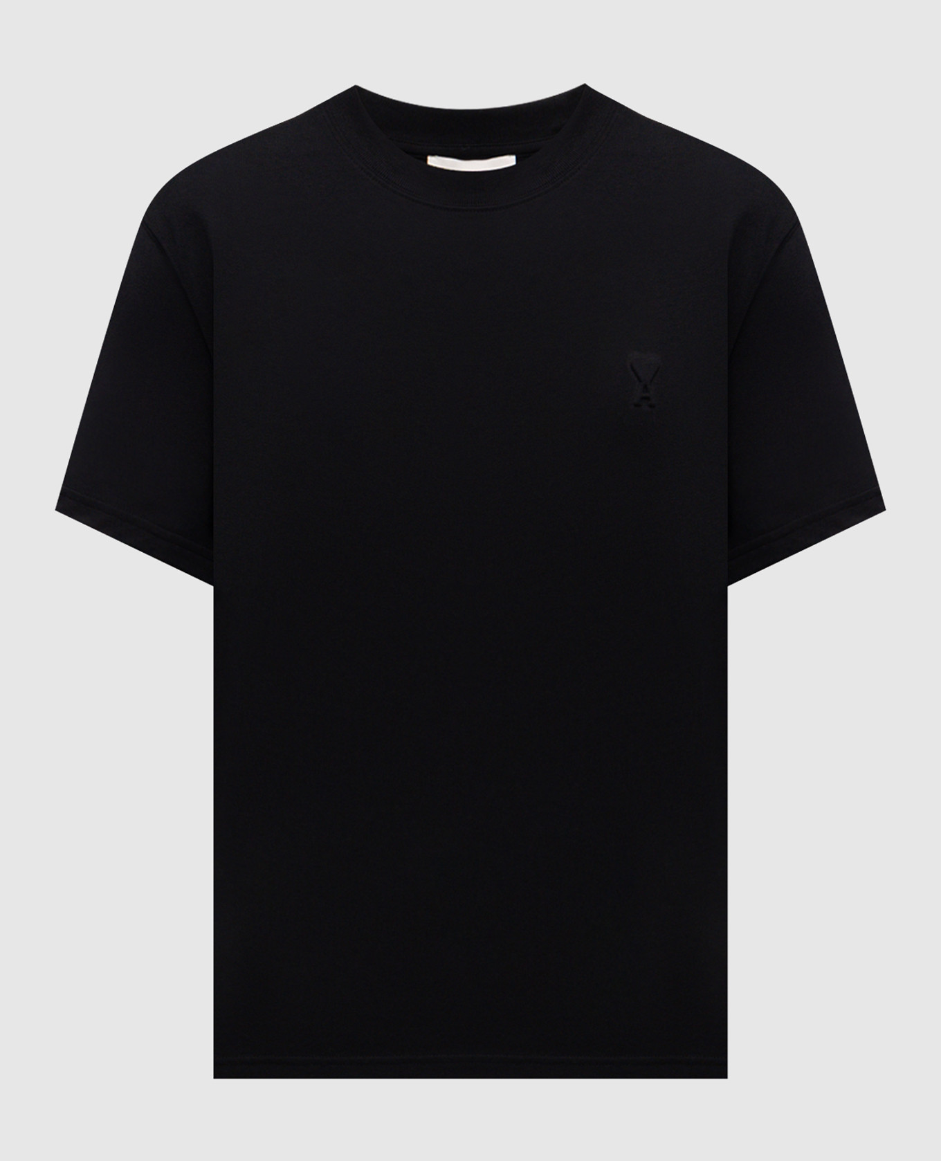 Black T-shirt with textured emblem Ami Paris