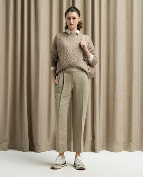 Brunello Cucinelli Brown pants with linen MH126P8292