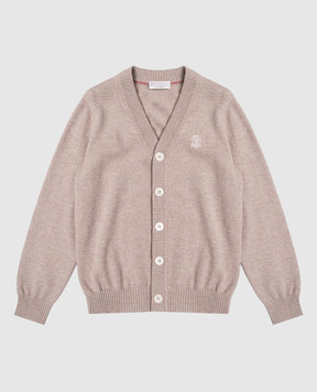 Brunello Cucinelli Children's beige cashmere cardigan B22M10016B