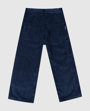 Palm Angels Children's blue corduroy pants with logo PBCF006F25FAB001612