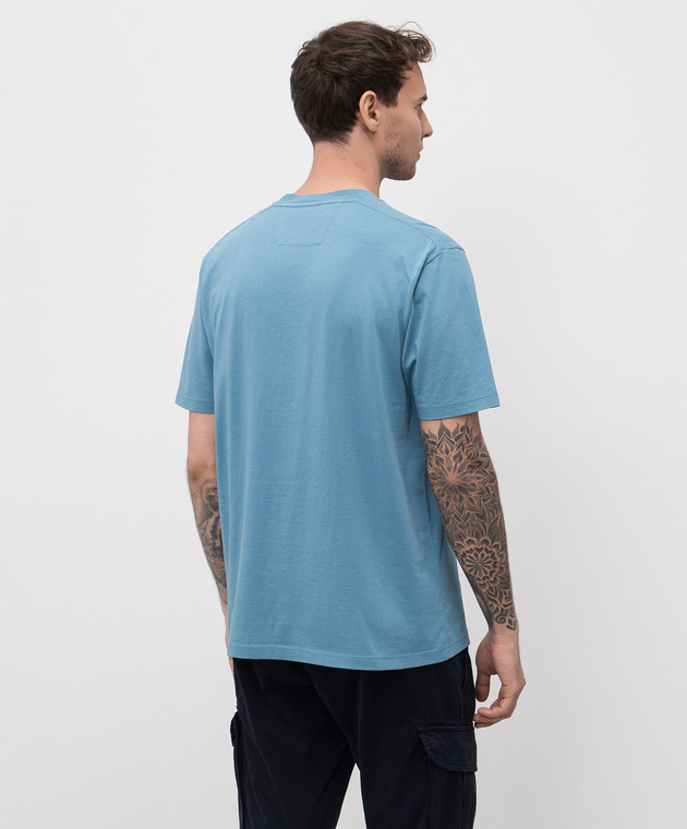 【関税込み】C.P. Company ブルー ジャージ ロゴ Tシャツ C.P. Company - Blue T-shirt with logo print MTS108A006586W