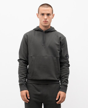 C.P. Company Green hoodie with logo patch MSS714A005086W