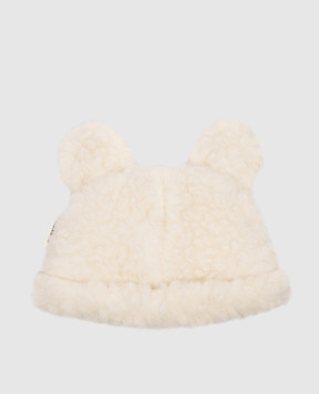 Binibamba Children's white Teddy hat made of merino wool TEDDYHAT
