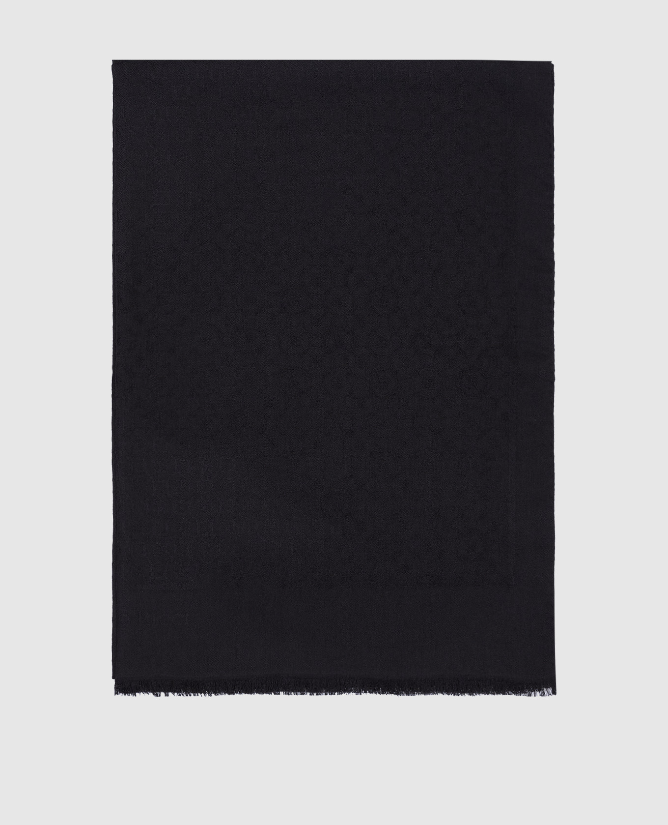 

Black wool, cashmere and silk scarf in a monogram pattern Stefano Ricci