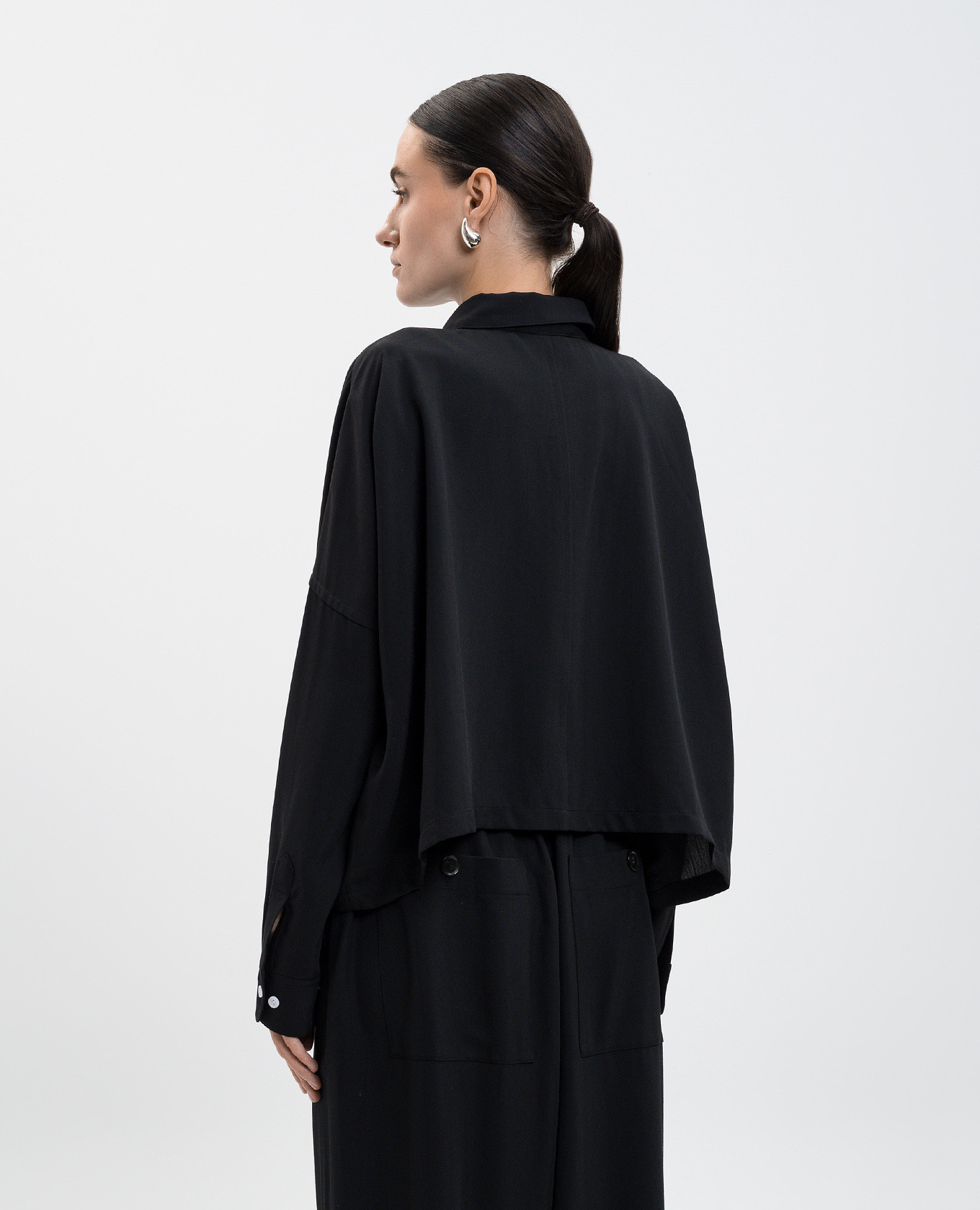 Black cropped shirt with wool PROENZA SCHOULER 4