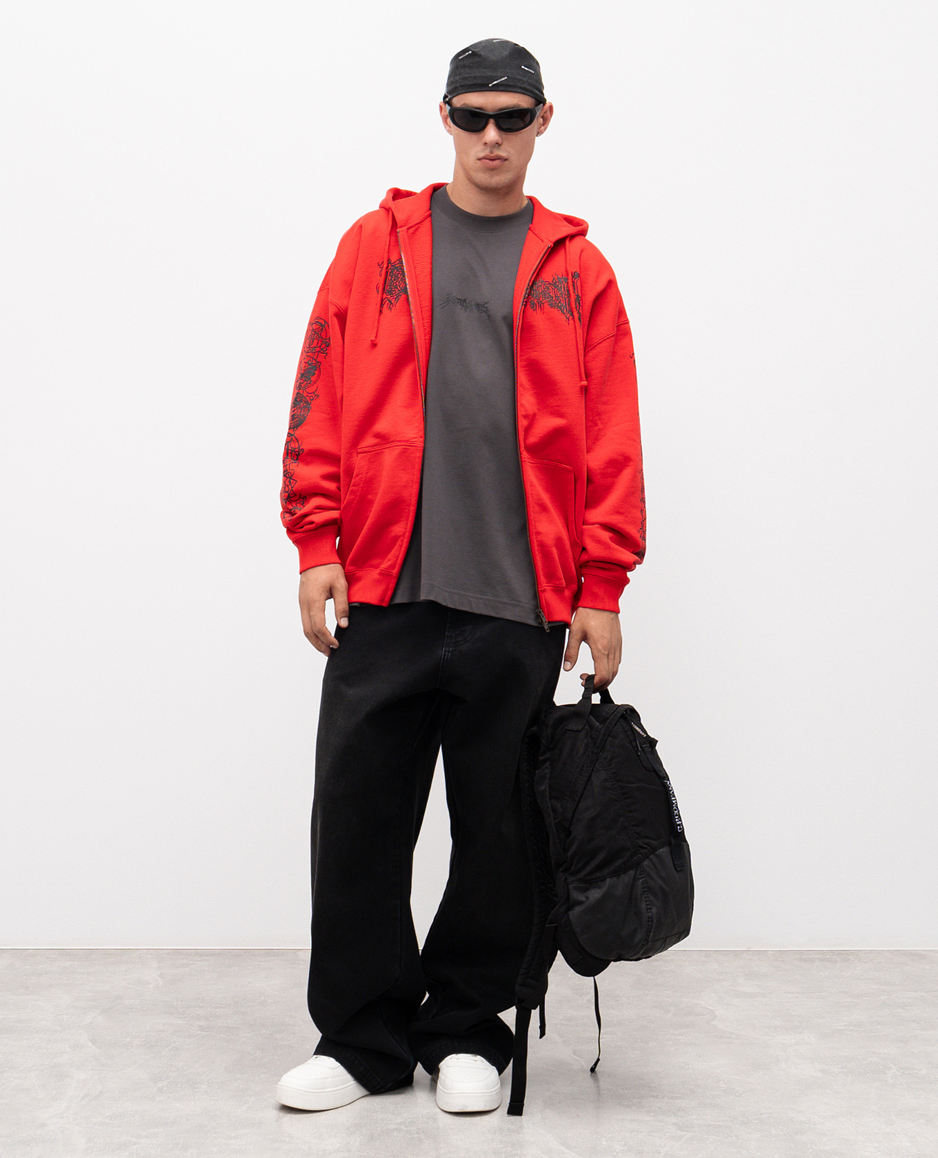 

Grey T-shirt with logo print Vetements