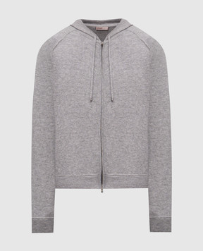 Herno Grey cashmere cardigan with hood MC00045UR71022