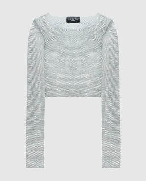 Santa Brands Silver top with crystals LONGSLEEVECROPTOP