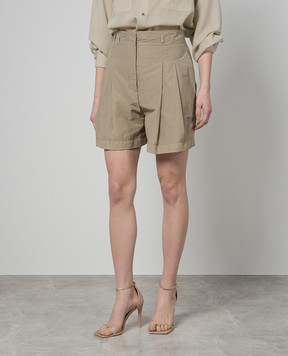 Philosophy di Lorenzo Serafini Khaki shorts with a reaper effect A03082122