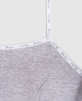 Story Loris Children's gray melange top with branded edging 36309816