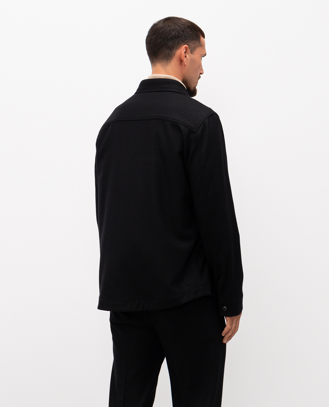 Black wool and cashmere shirt Cashmere&Whiskey 4