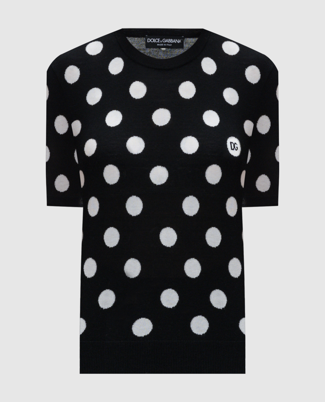 

Black top made of wool and silk with peas Dolce&Gabbana