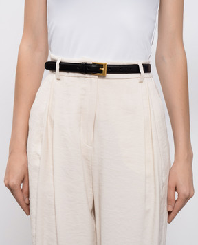 Babe Pay Pls Black leather belt with gold buckle 0C001