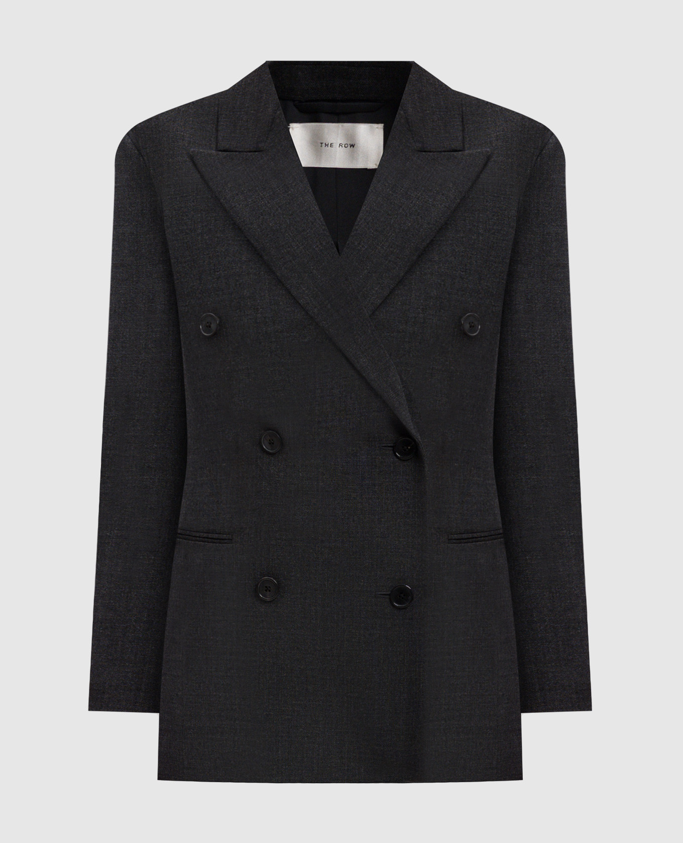 

Franny grey double-breasted wool jacket The Row