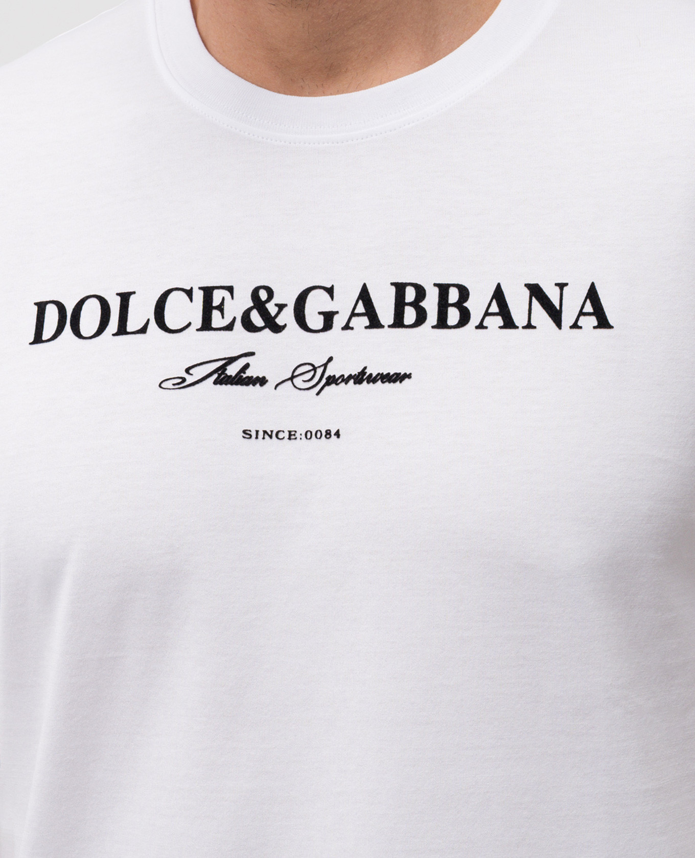White T-shirt with logo print Dolce&Gabbana 5