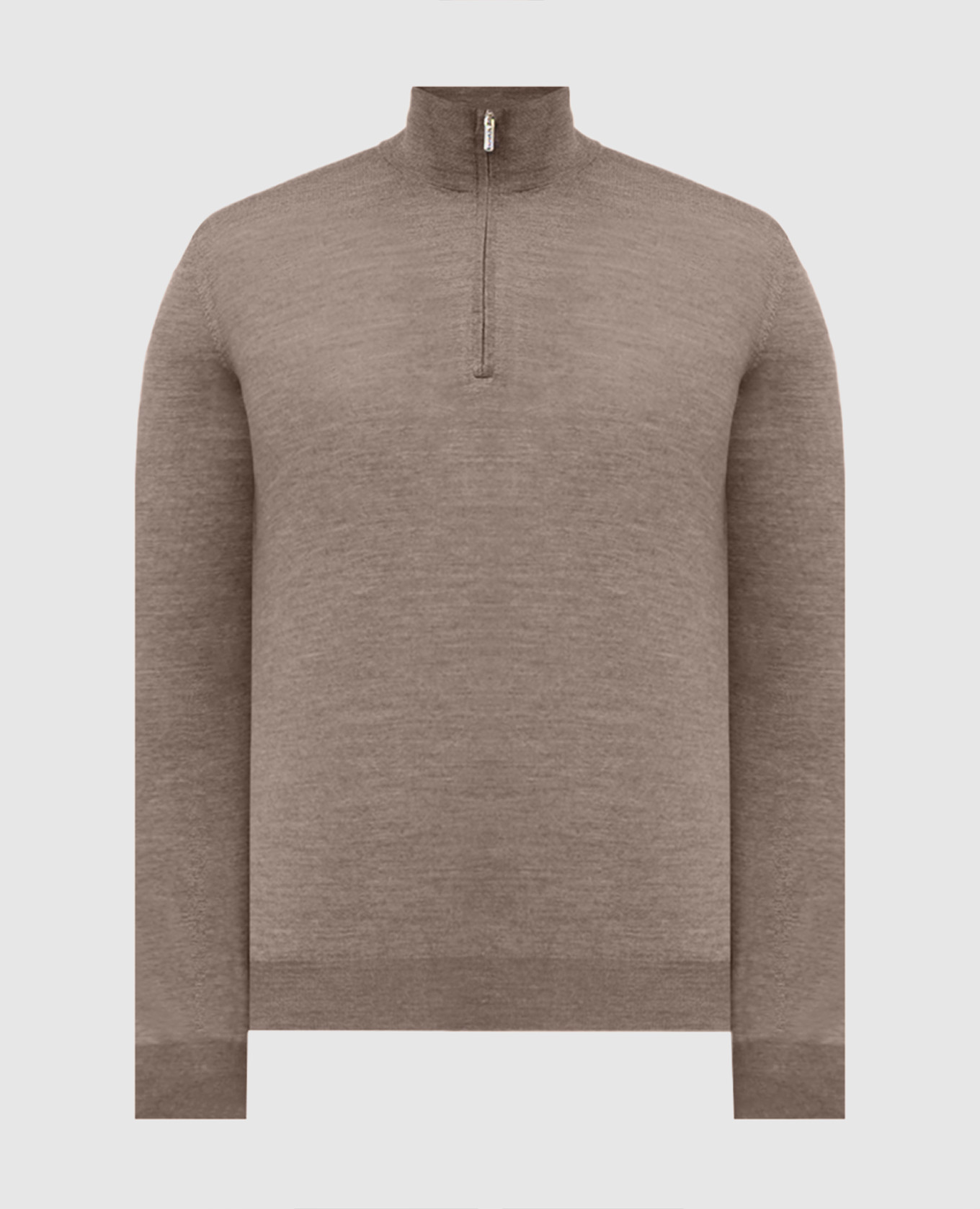 Brown wool and silk jumper