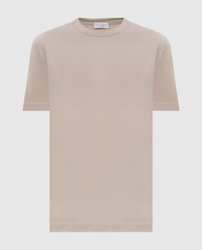 Brunello Cucinelli Beige T-shirt with monil chain MPT81BI100