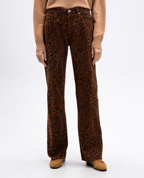 Twinset Brown jeans with animal print 252TP2580