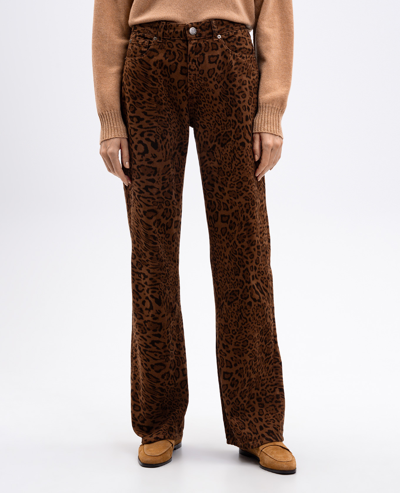 

Brown jeans with animal print Twinset