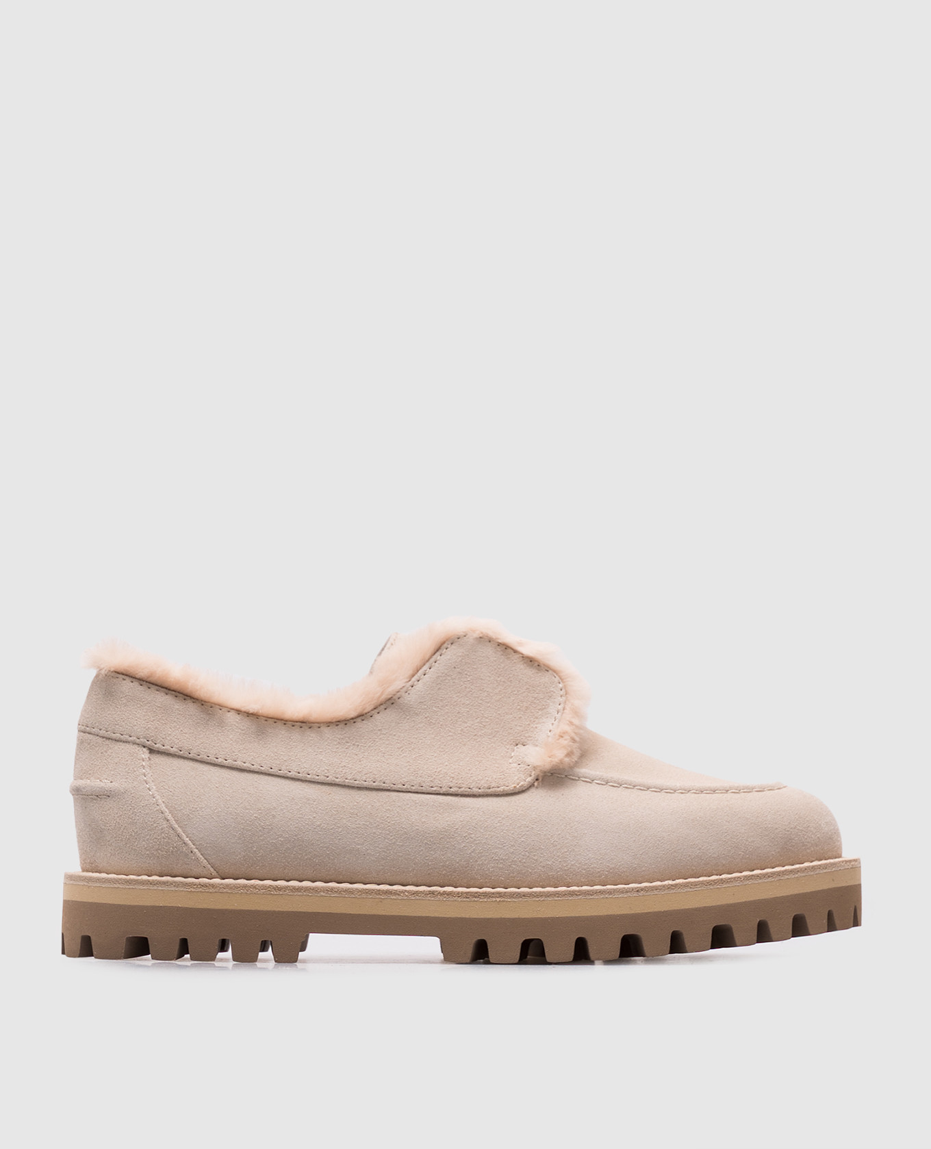 

Beige suede YACHT deserts with fur Le Silla