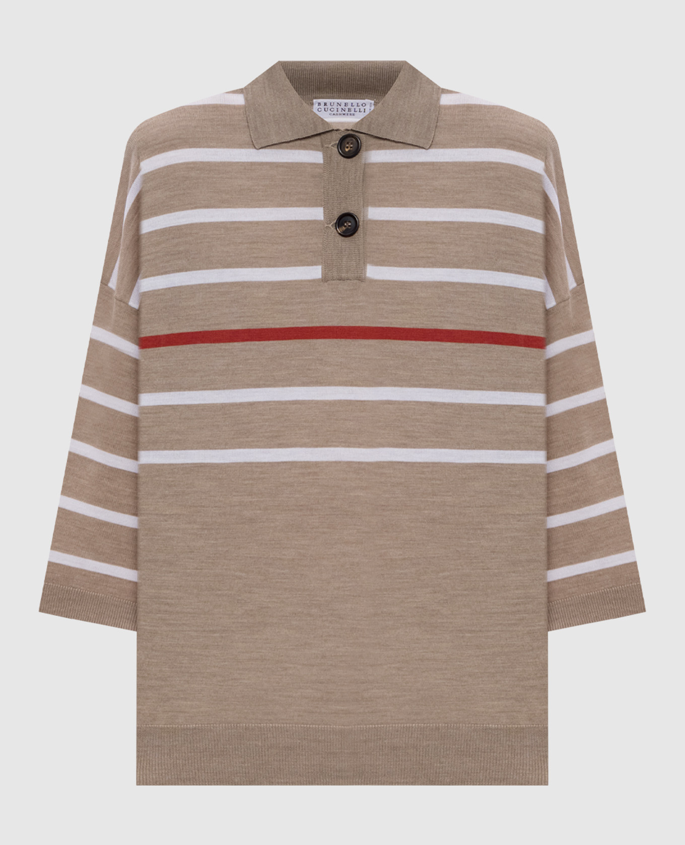 

Beige wool and cashmere polo shirt Brunello Cucinelli