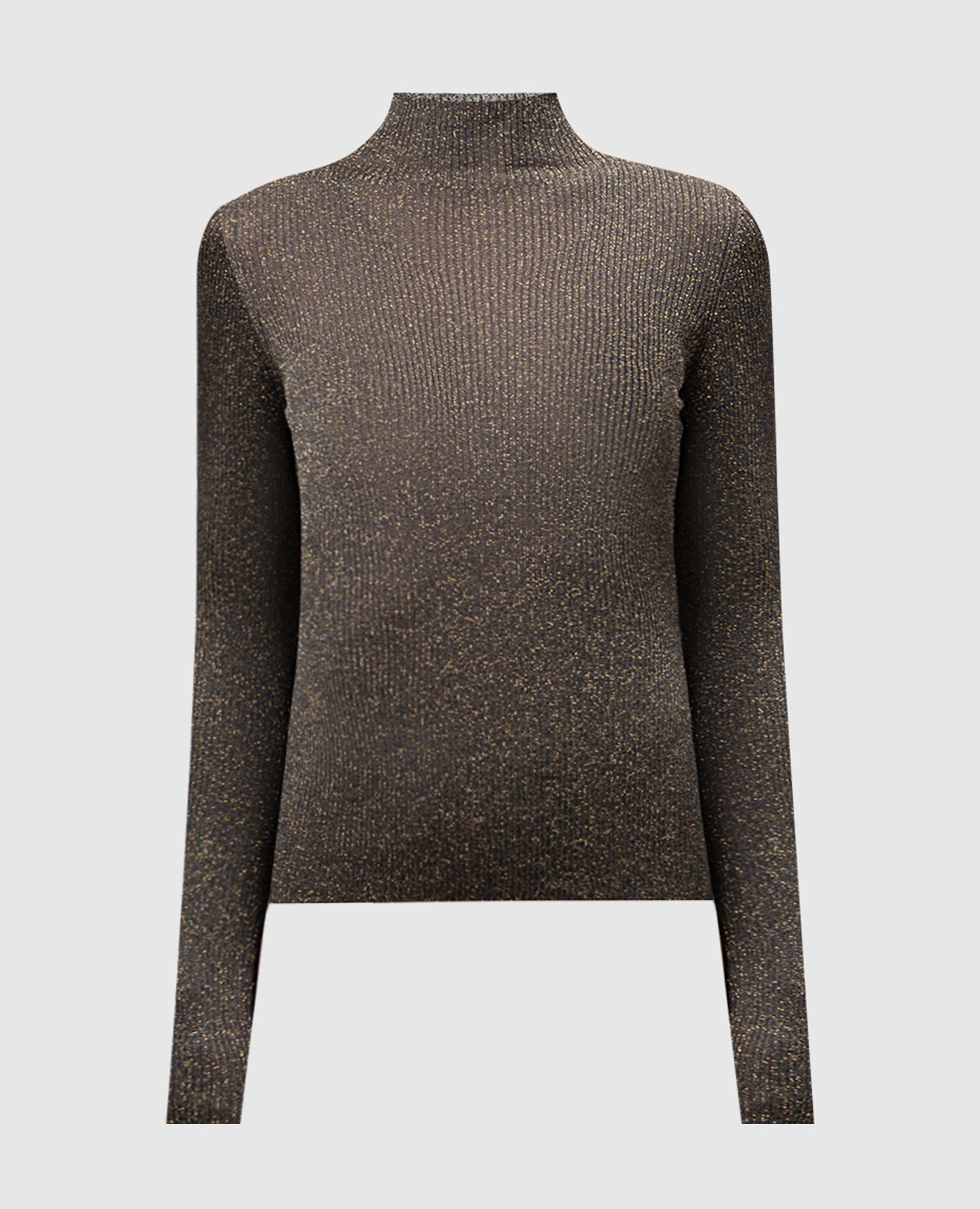 

Gray ribbed turtleneck with lurex Twinset, Grey