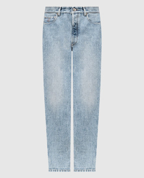 Brunello Cucinelli Blue jeans with logo patch M241PO1090