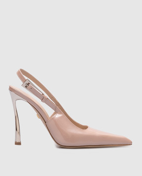Babe Pay Pls Beige patent leather slingbacks 23715662236П