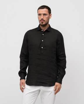 Enrico Mandelli Brown linen shirt 0SPORT5711